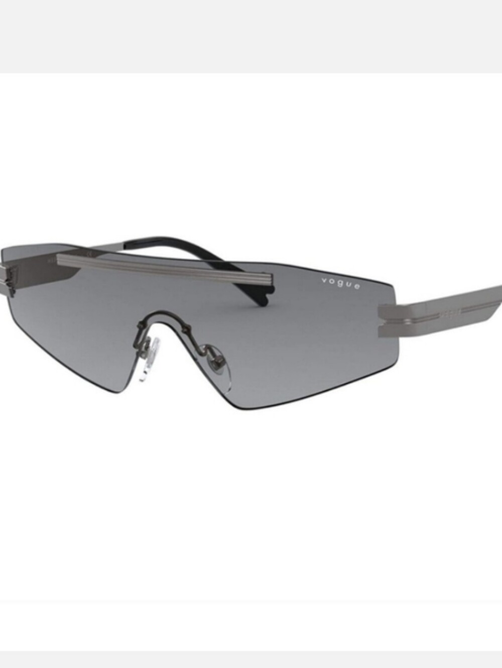 NWT MBB x Vogue Eyewear VO4165-S Rimless Shield Sunglasses - Gunmetal/Gray